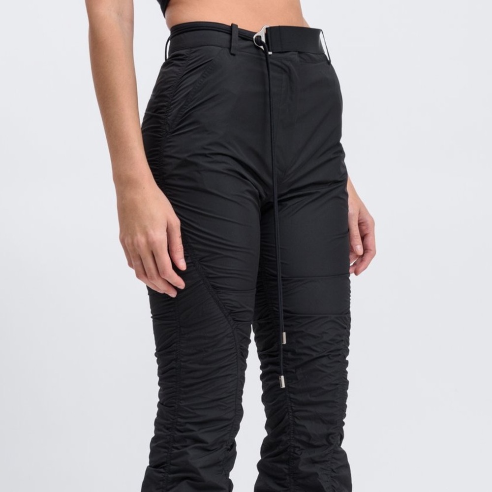 Hyein Seo black shirring pants w belt